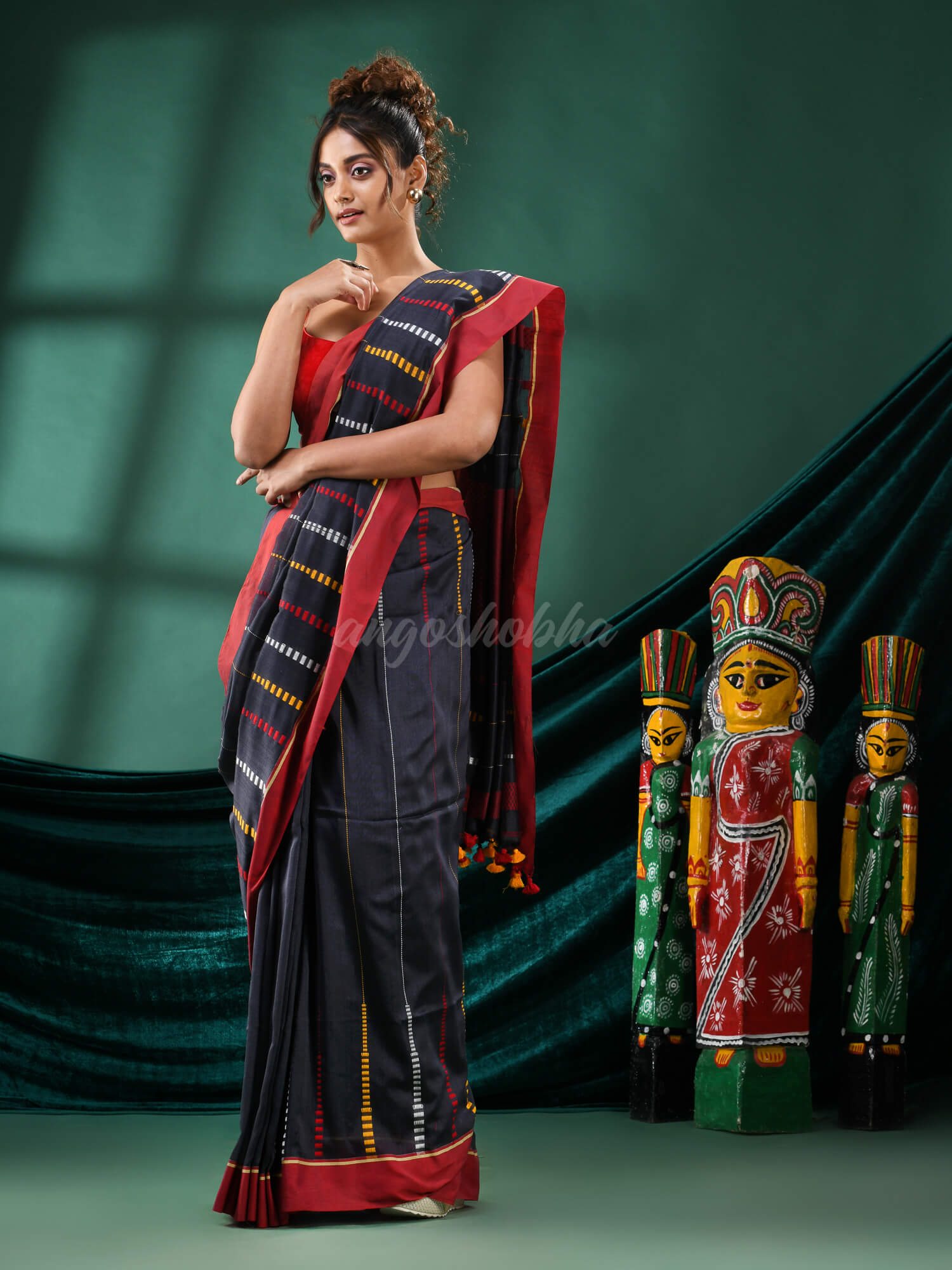 Silet Grey Cotton Handloom Saree