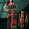 Bottle Green Cotton Handloom Saree