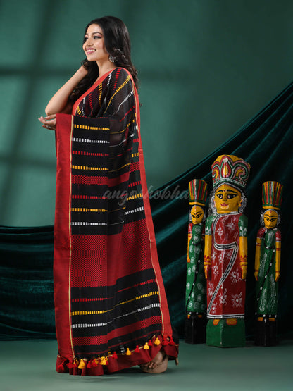 Black Cotton Handloom Saree