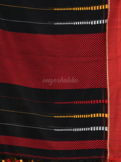 Black Cotton Handloom Saree