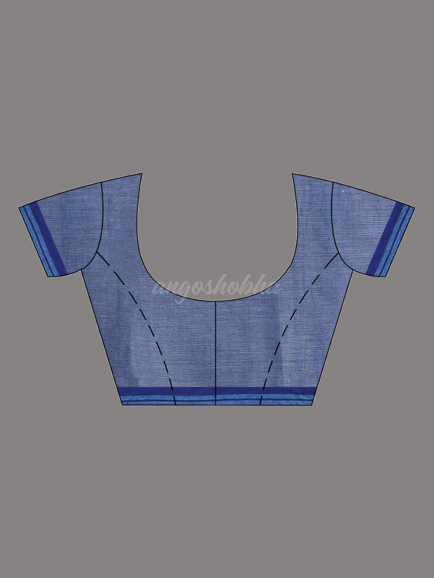 Grey Cotton Handloom Saree blouse