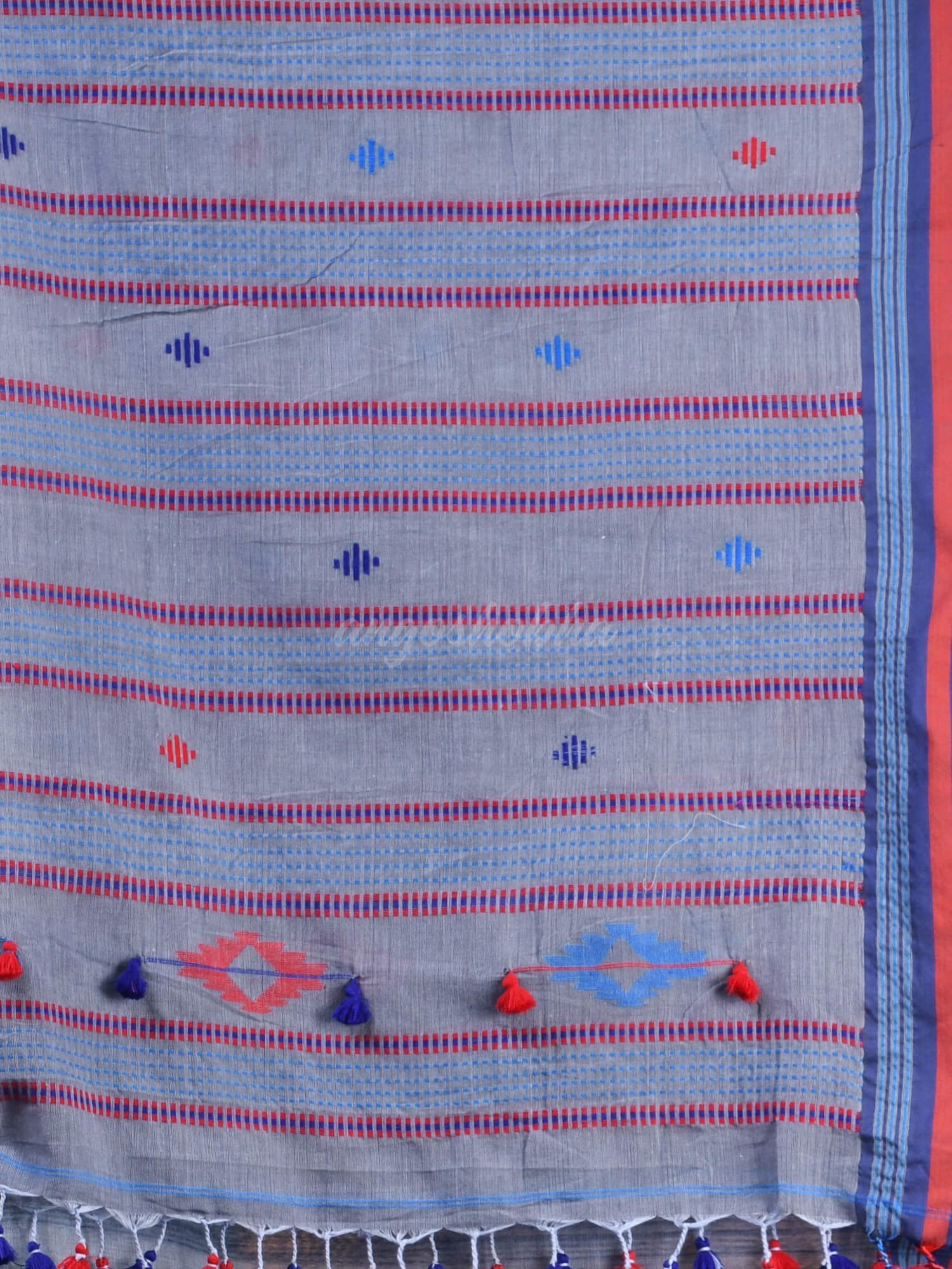 Grey Cotton Handloom Saree