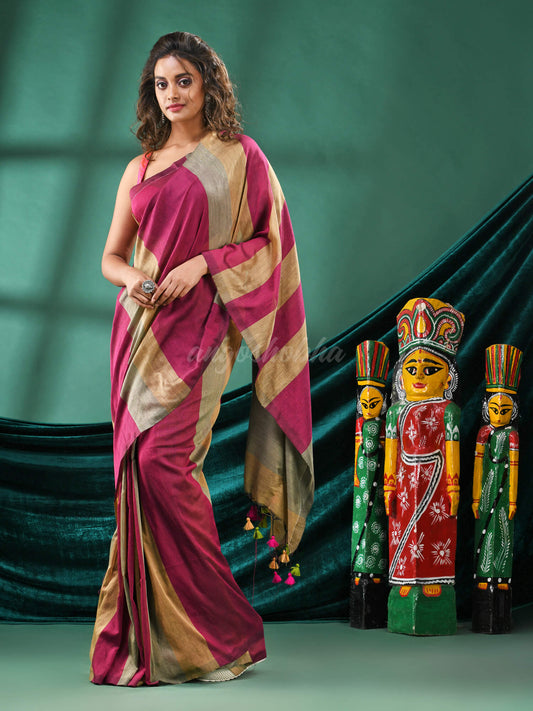 Multicolour Stripe Cotton Handloom Saree