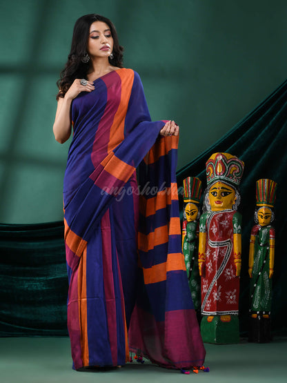 Multicolour Stripe Cotton Handloom Saree