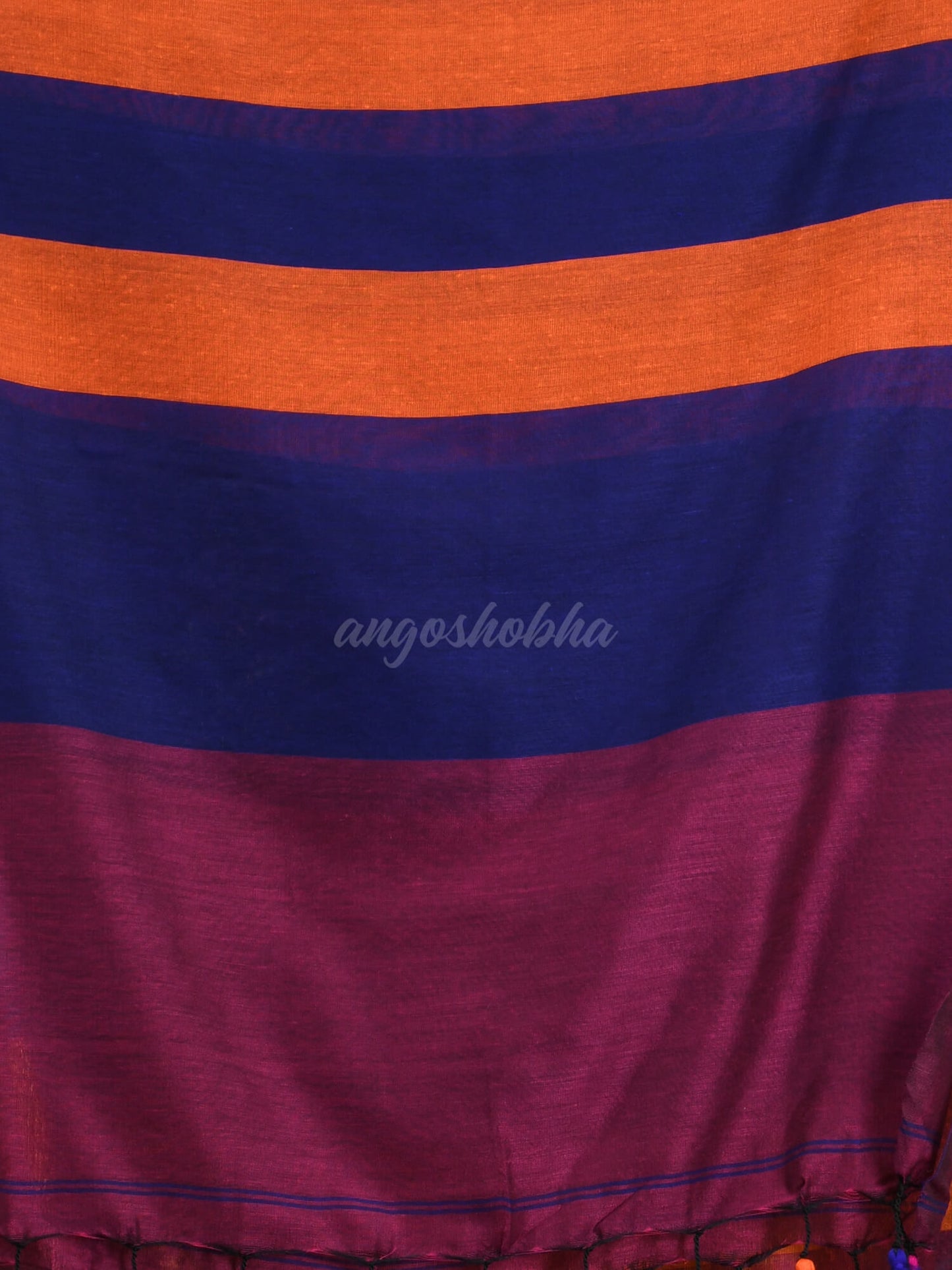 Multicolour Stripe Cotton Handloom Saree