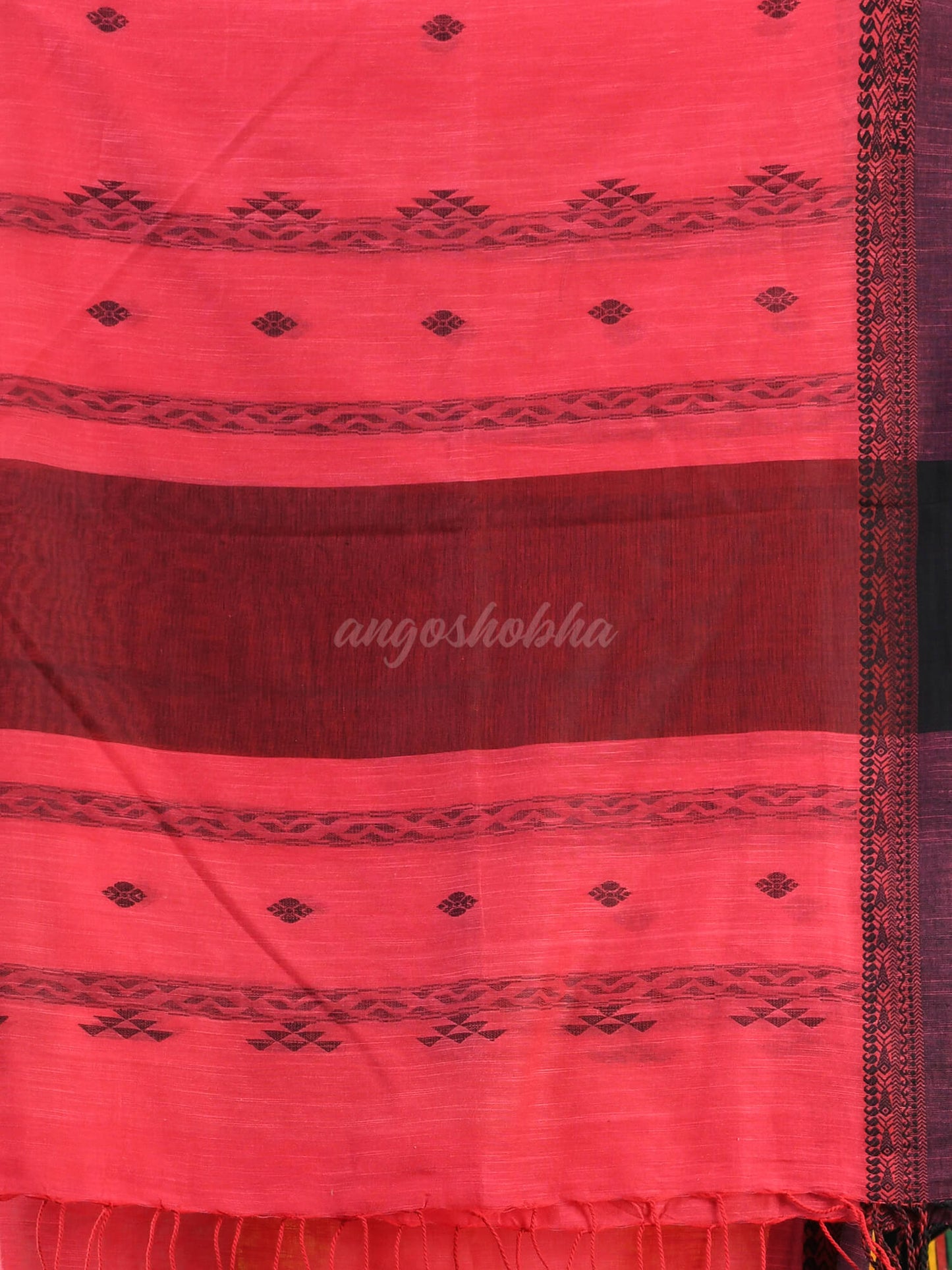 Rose Pink Cotton Handloom Saree