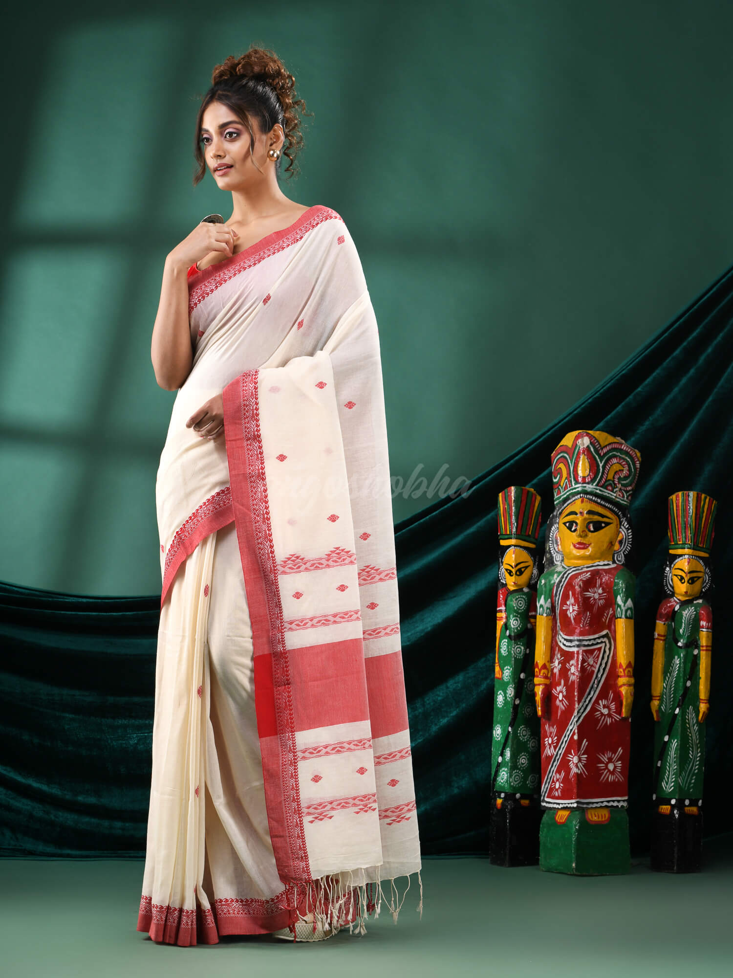 White Cotton Handloom Saree