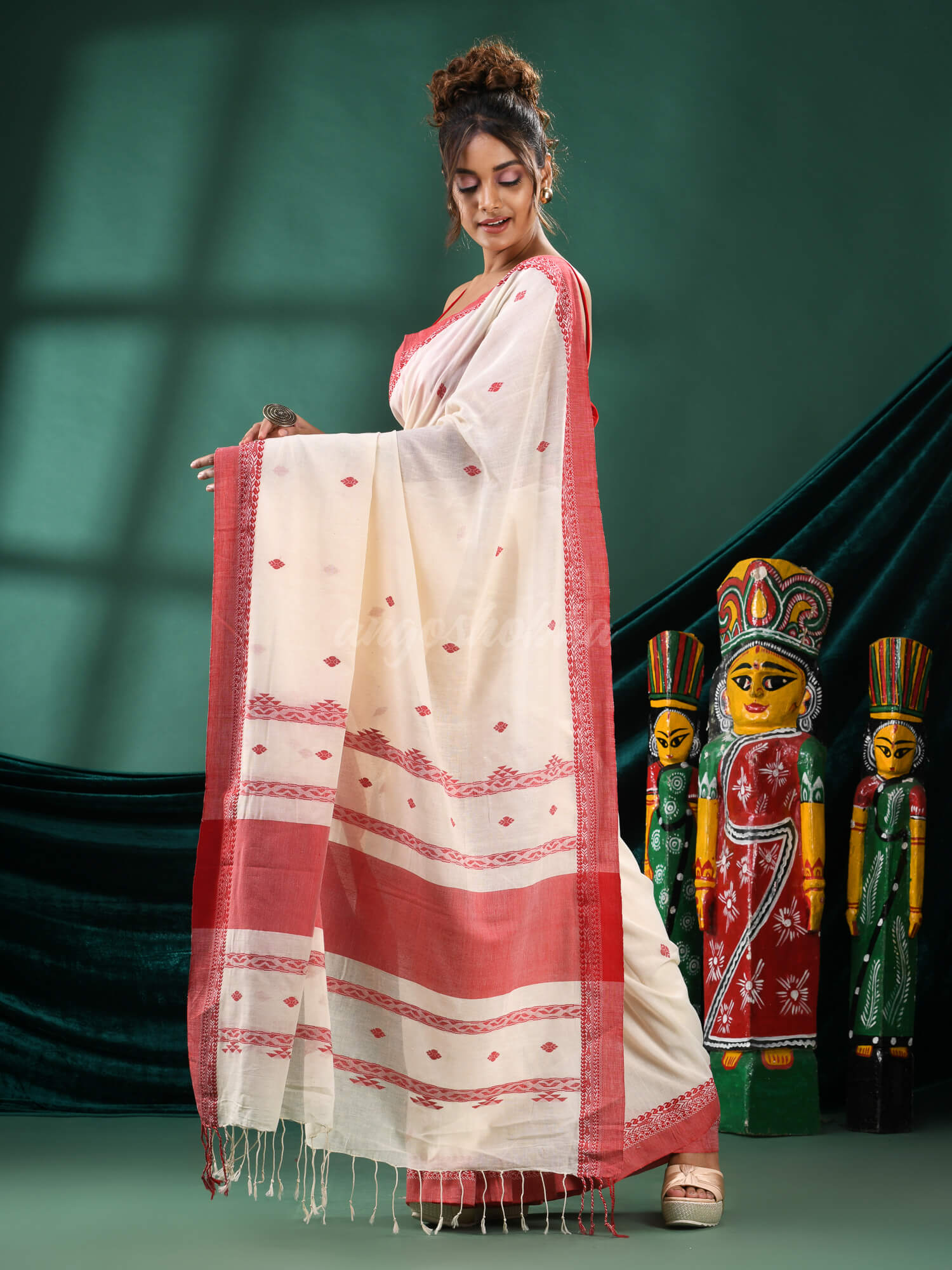 White Cotton Handloom Saree