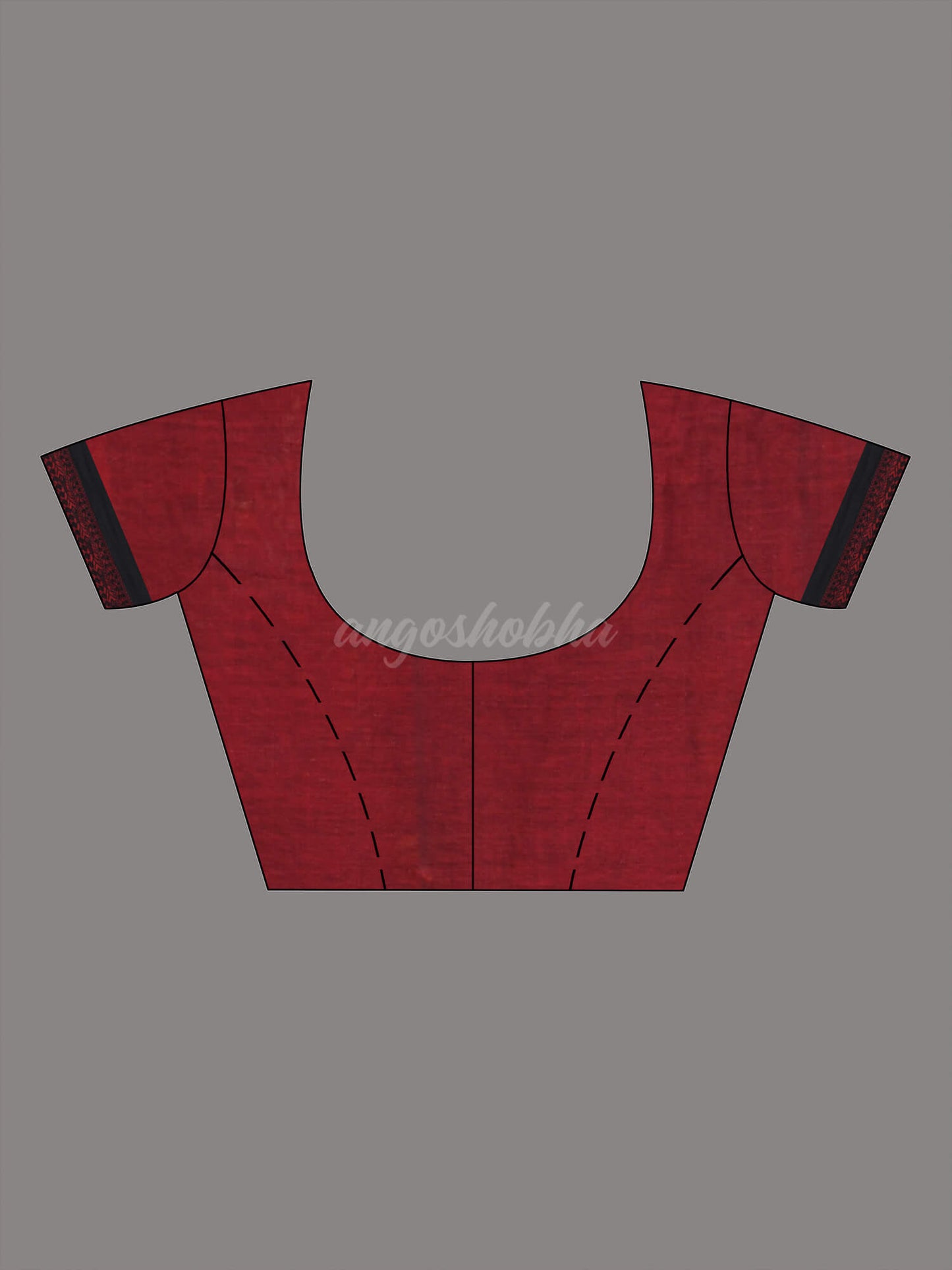 Red Cotton Handloom Saree blouse