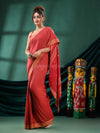 Red Cotton Handloom Saree