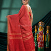Red Cotton Handloom Saree