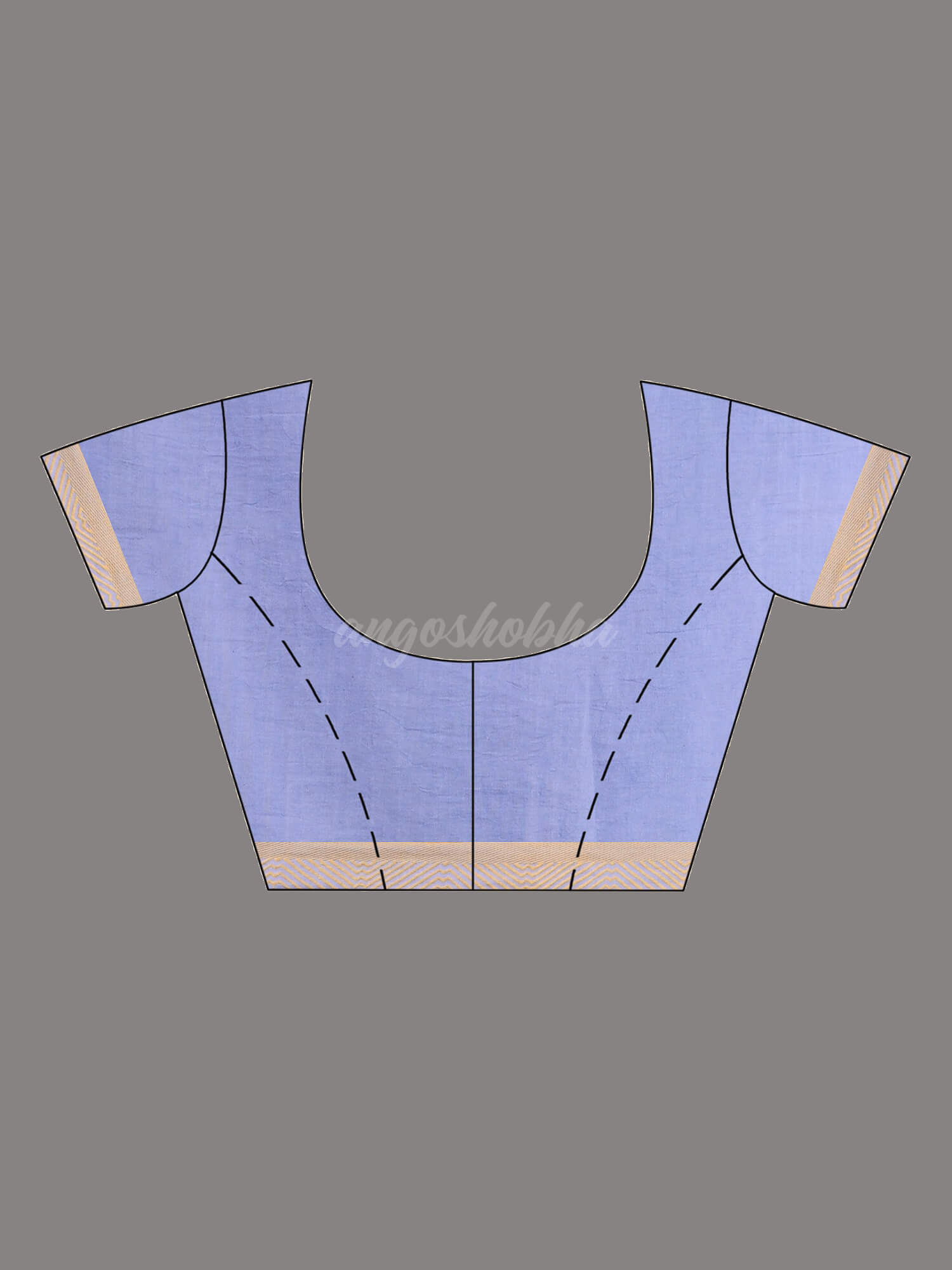 Sky Blue Cotton Handloom Saree blouse