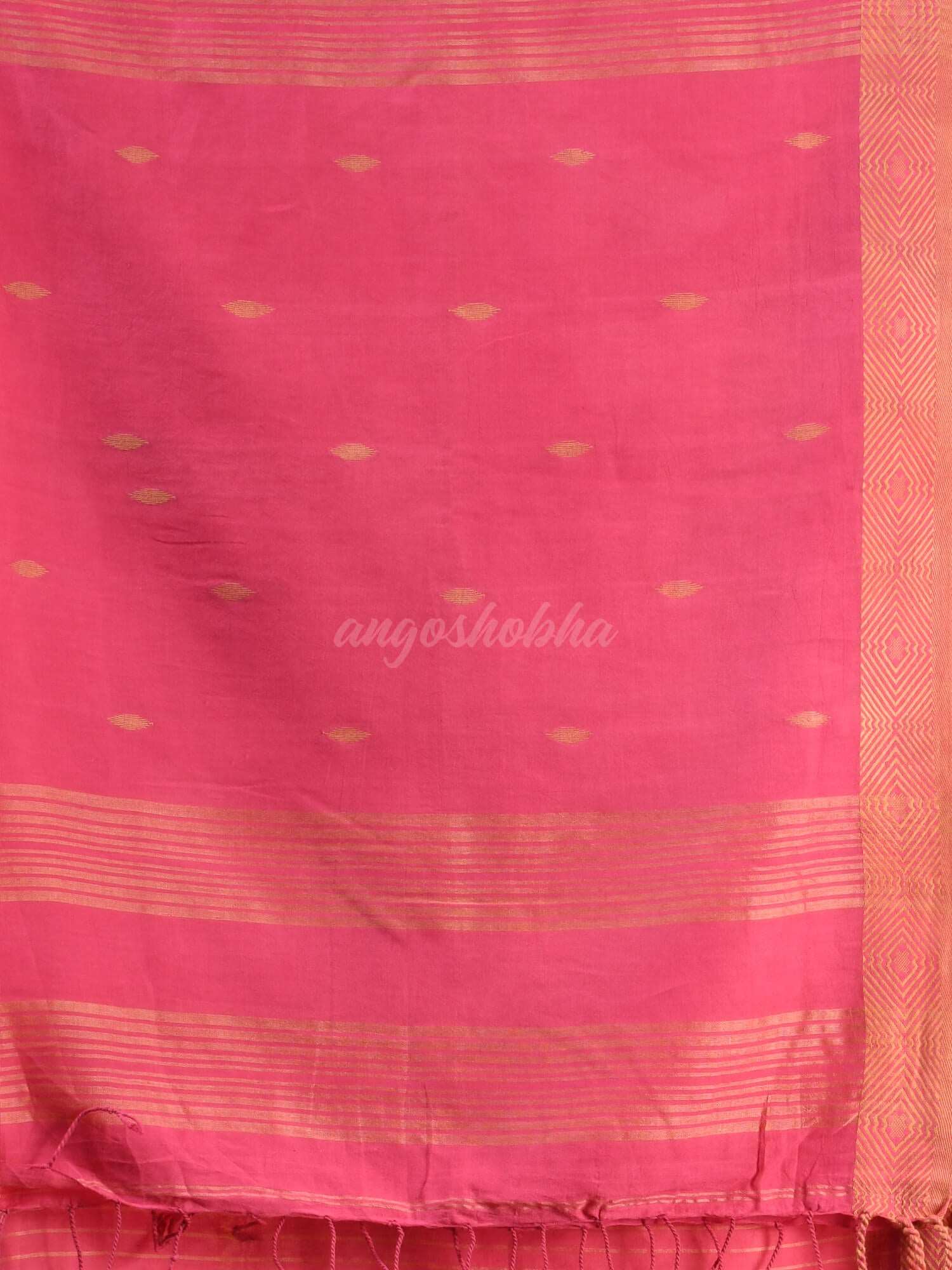 Antique Pink Cotton Handloom Saree