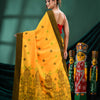 Yellow Cotton Handloom Saree