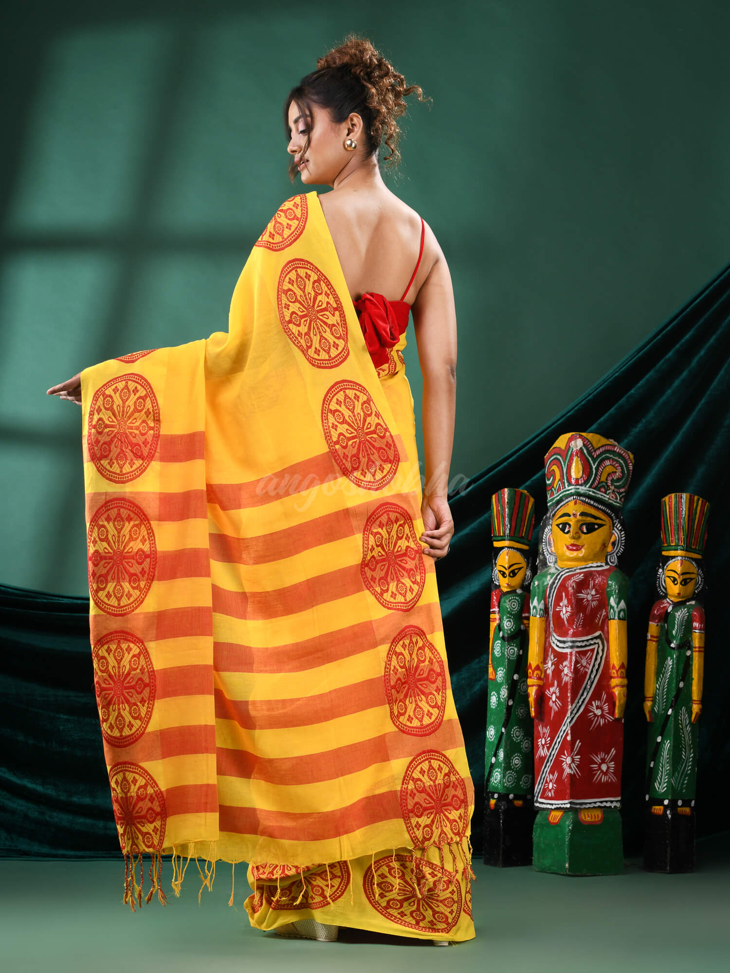 Yellow Cotton Handloom Saree