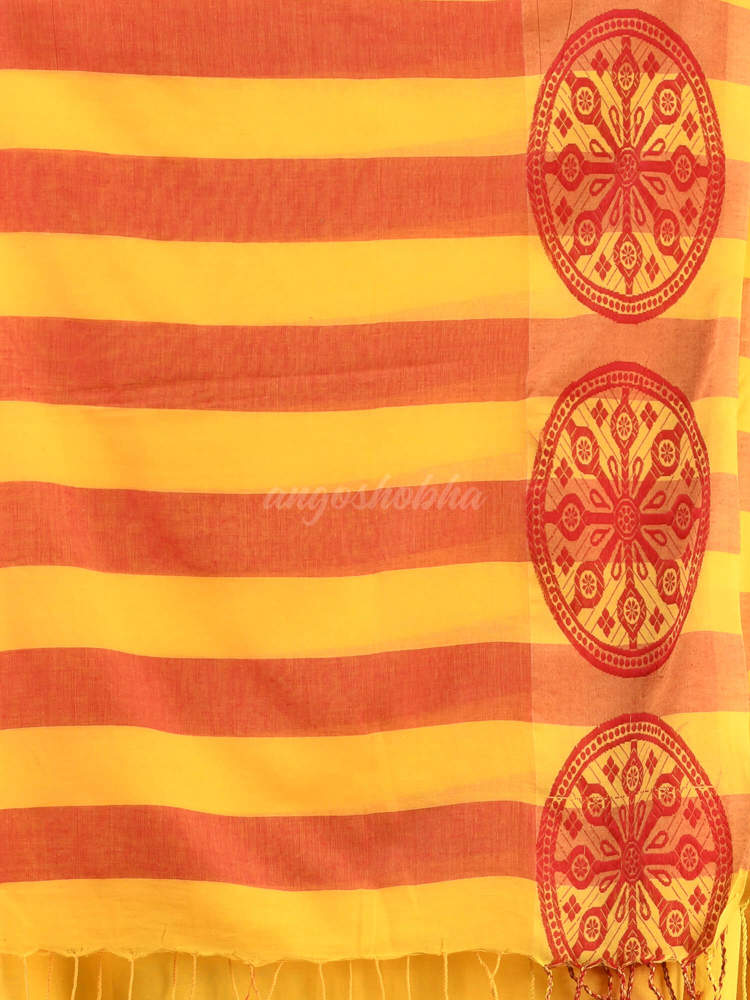 Yellow Cotton Handloom Saree