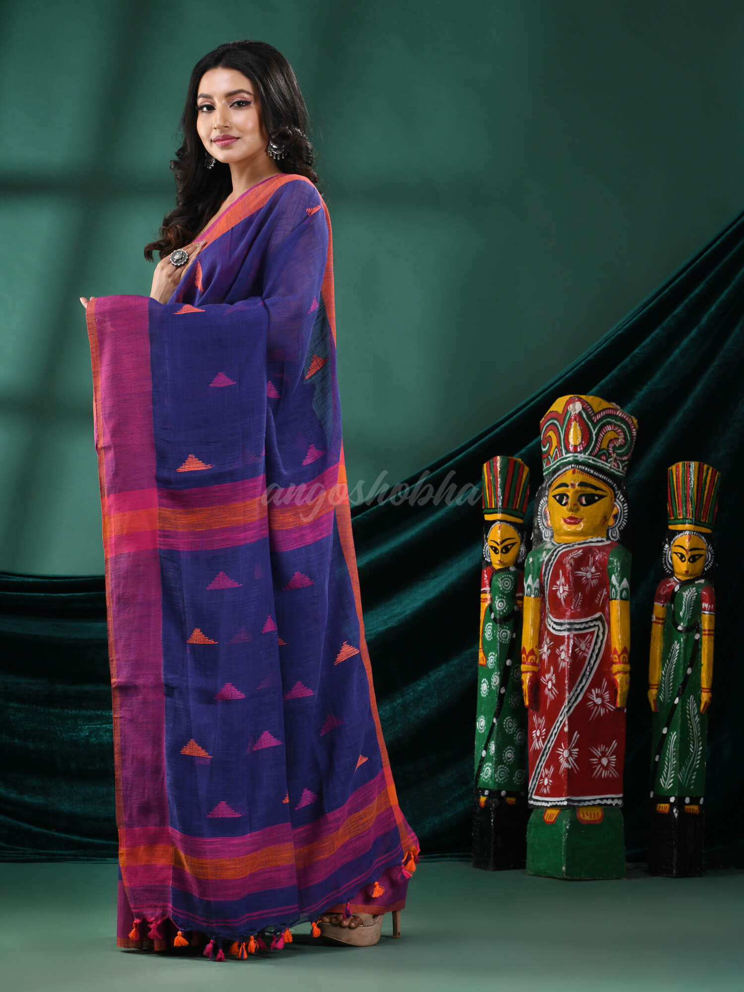 Blue Cotton Handloom Saree