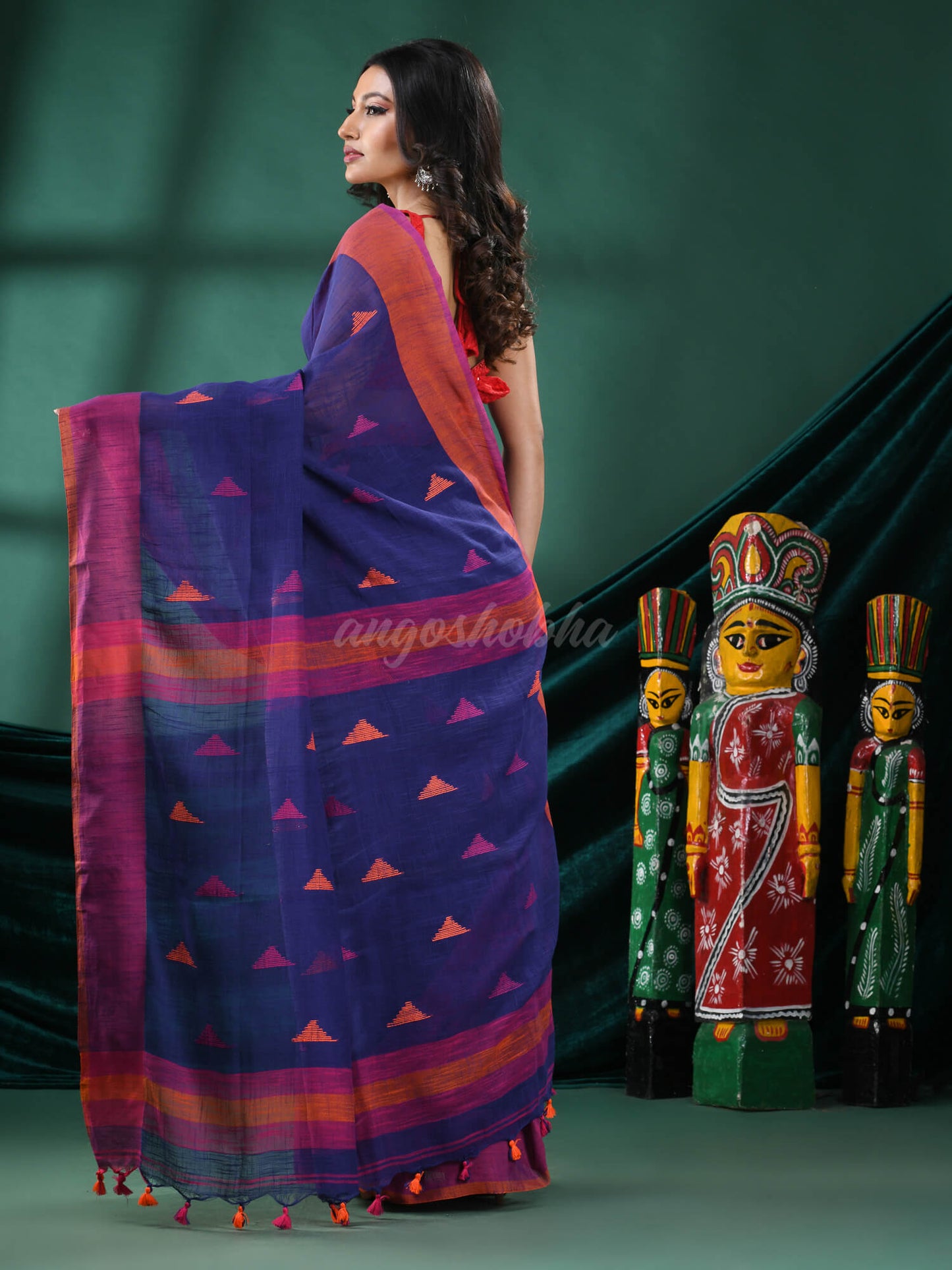 Blue Cotton Handloom Saree