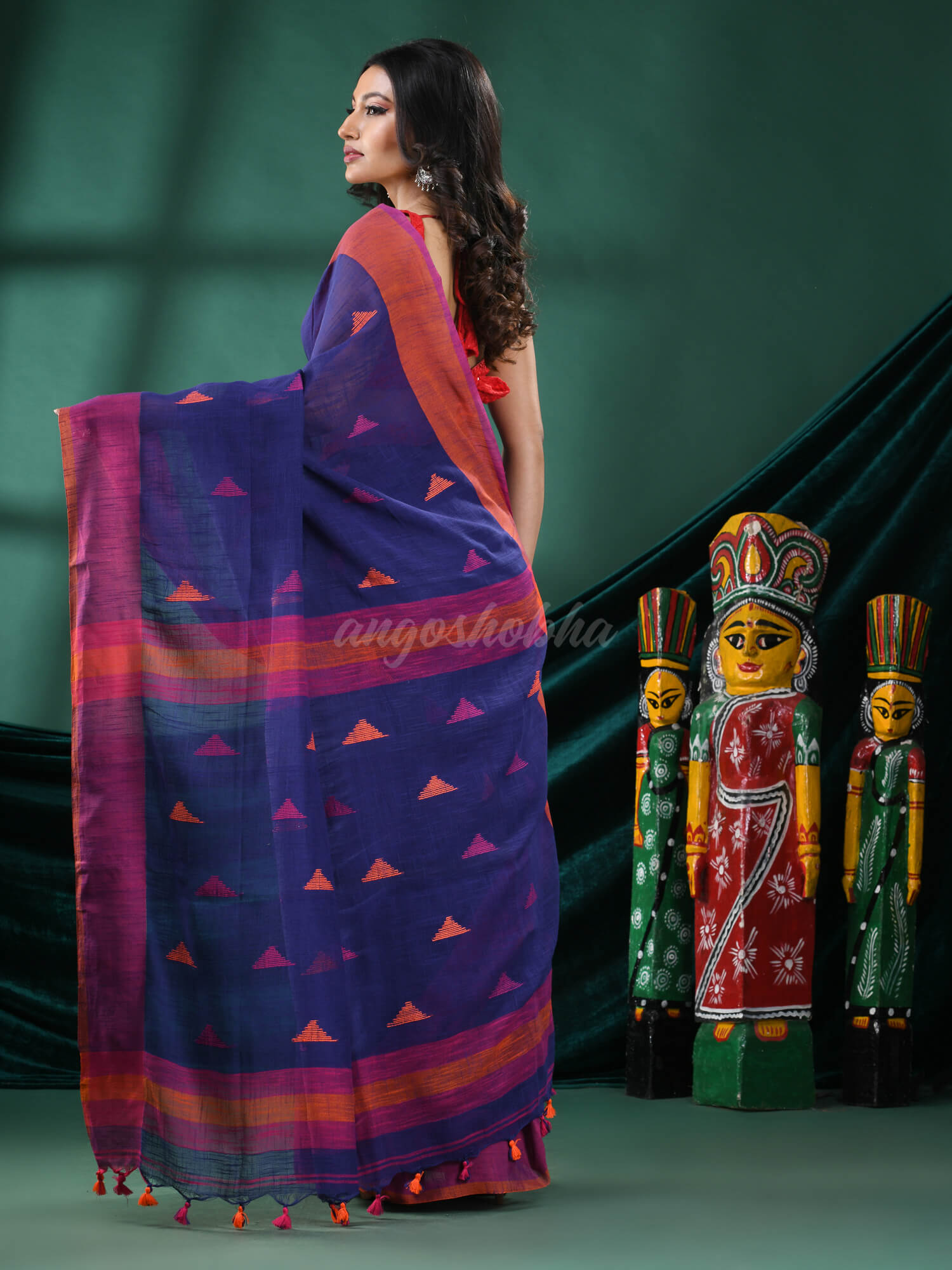 Blue Cotton Handloom Saree