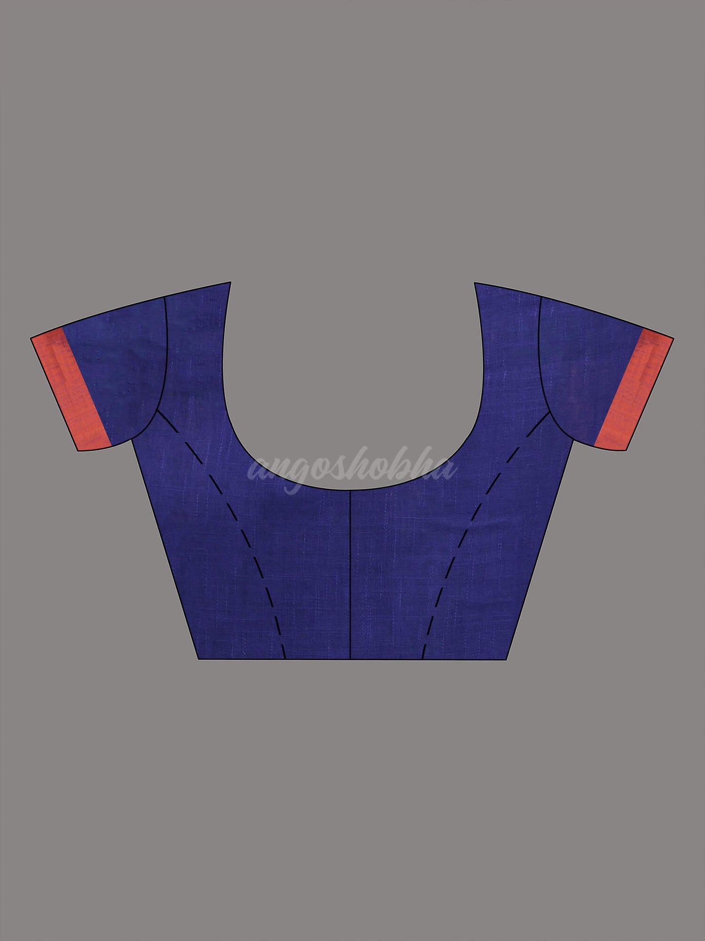 Blue Cotton Handloom Saree blouse