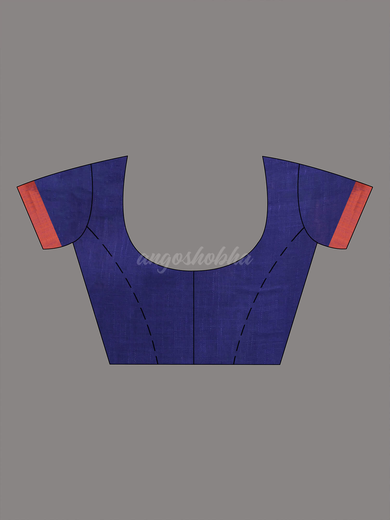 Blue Cotton Handloom Saree blouse