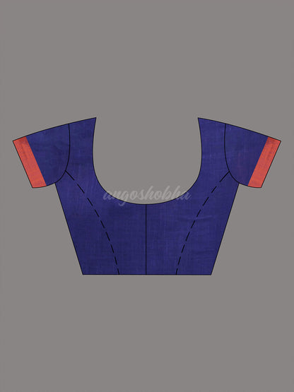 Blue Cotton Handloom Saree blouse