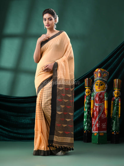 Tan Cotton Handloom Saree