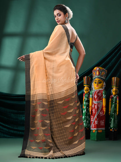 Tan Cotton Handloom Saree