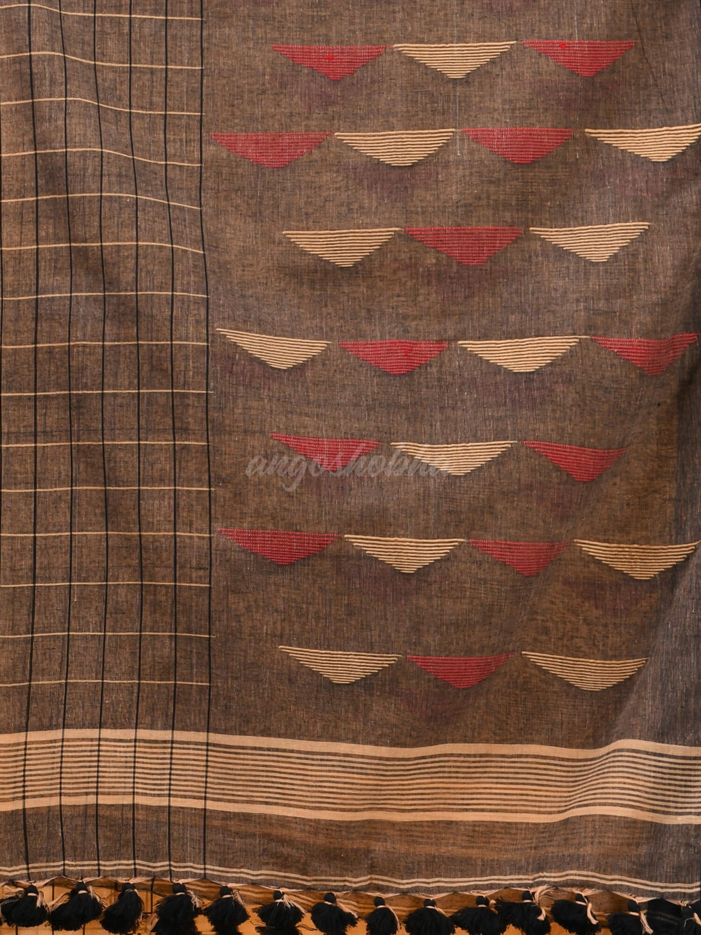 Tan Cotton Handloom Saree