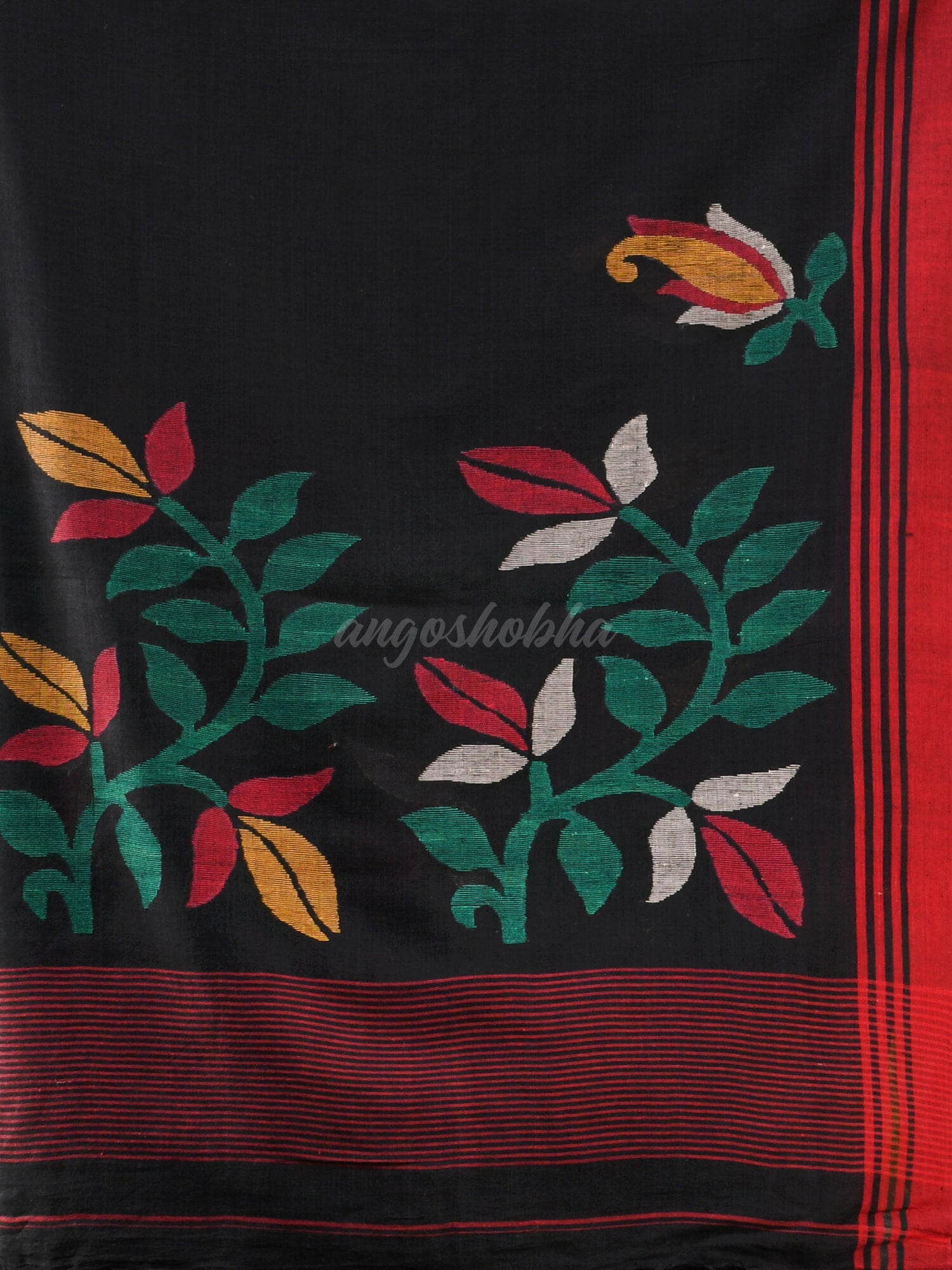 Black Cotton Handloom Saree