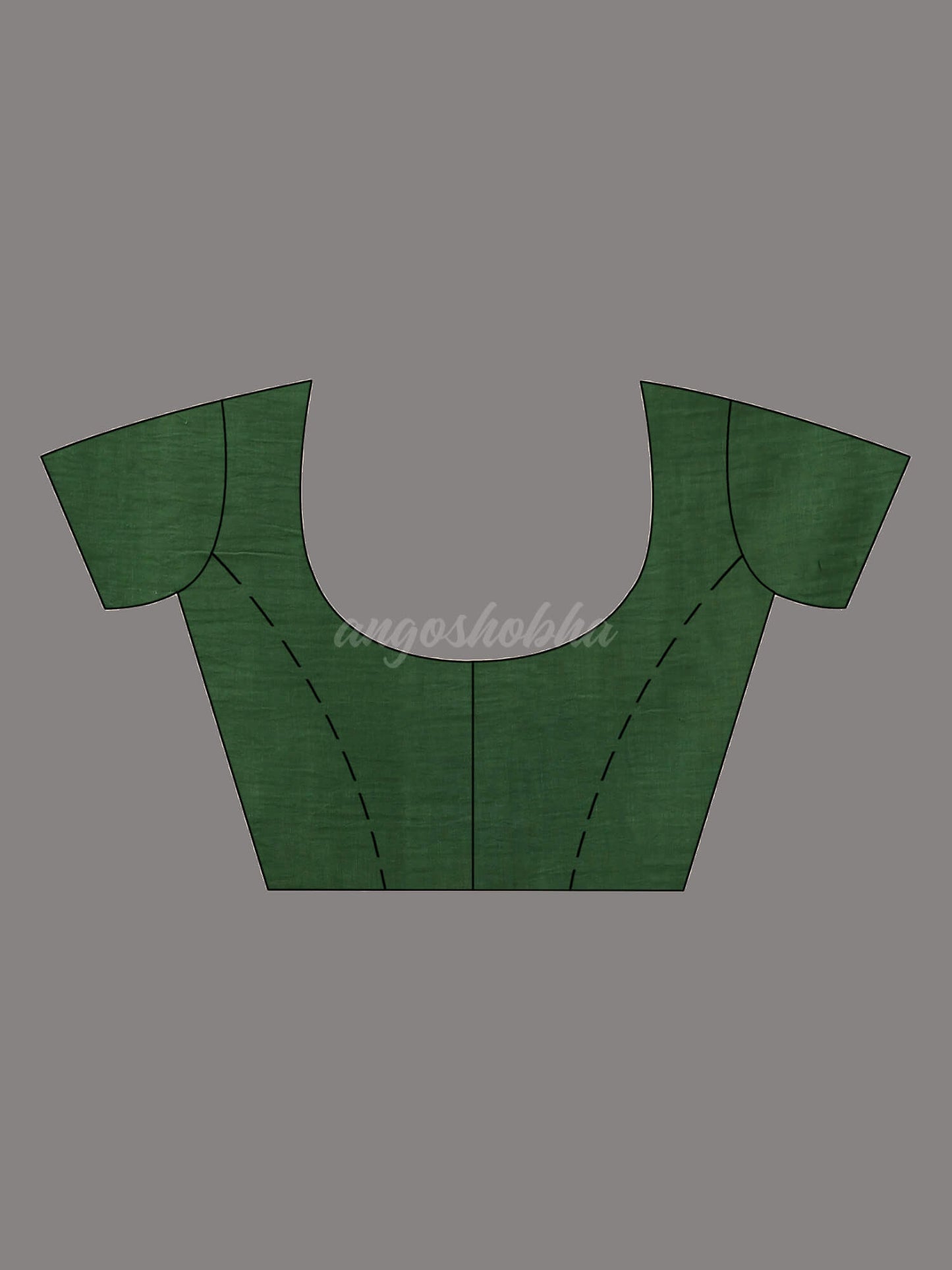 Green Cotton Handloom Saree blouse