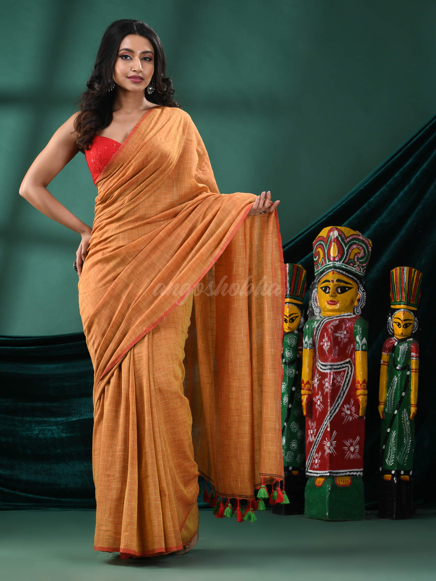 Lemon Yellow Cotton Handloom Saree