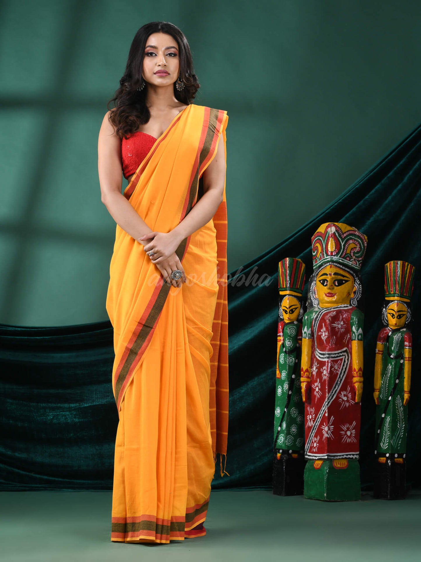 Yellow Cotton Handloom Saree