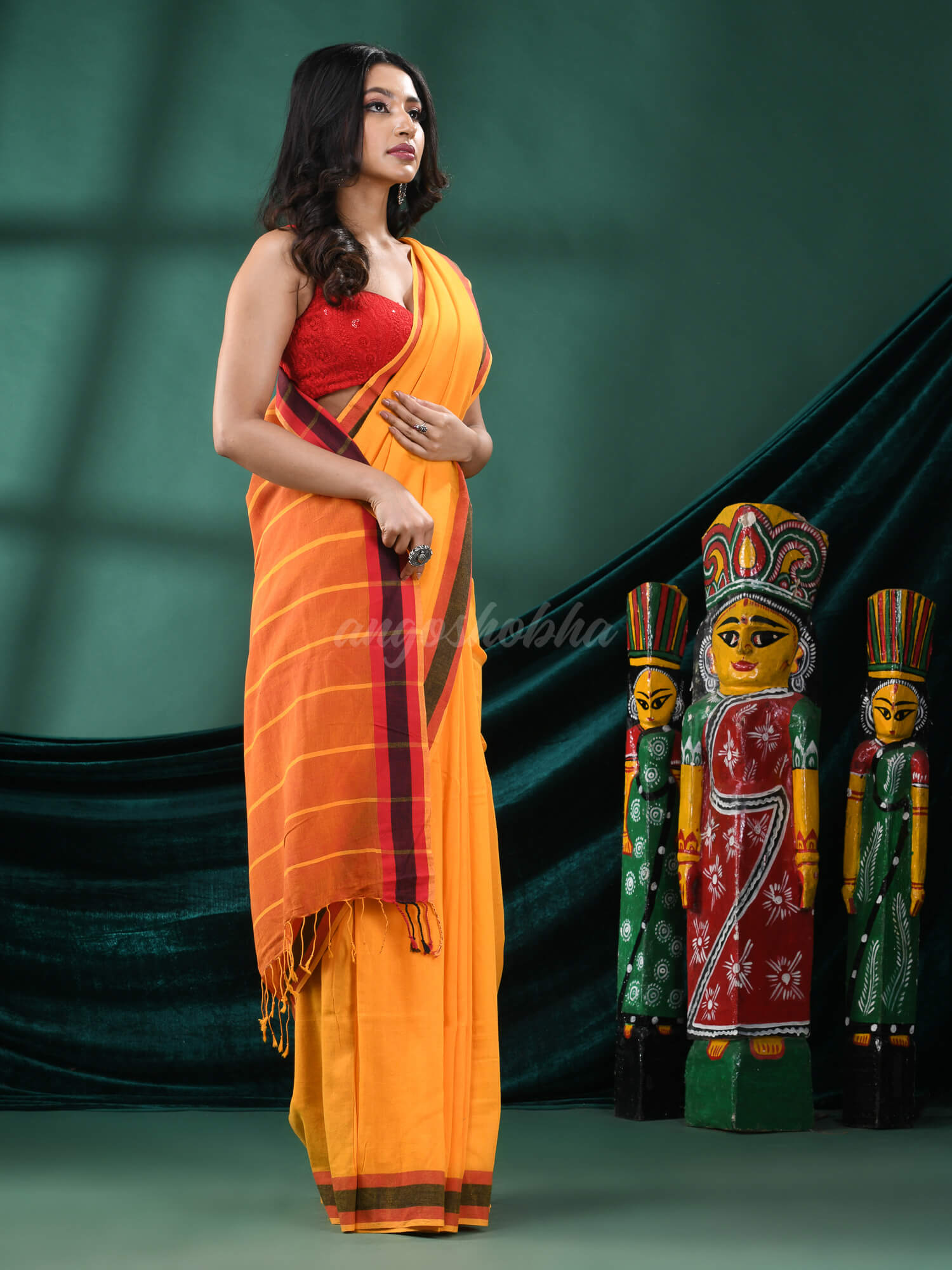 Yellow Cotton Handloom Saree for women