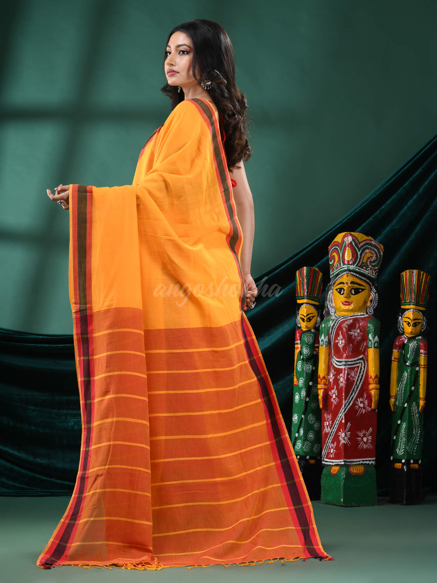 Yellow Cotton Handloom Saree