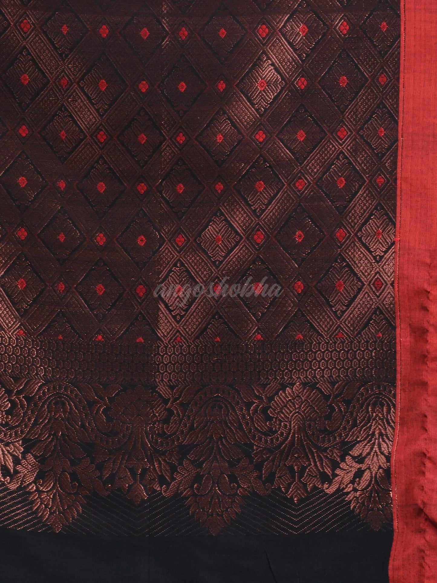 Black Cotton Handloom Saree