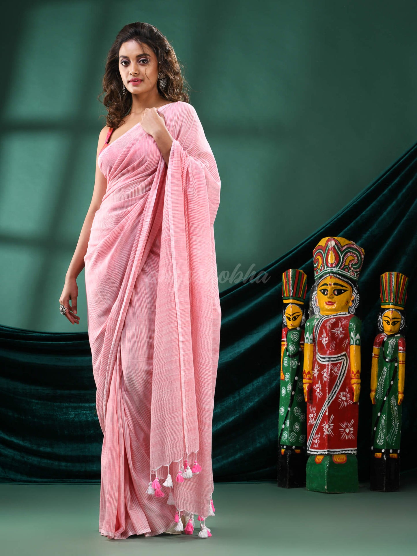 Red Cotton Handloom Saree women