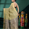 Yellow Linen Handloom Saree