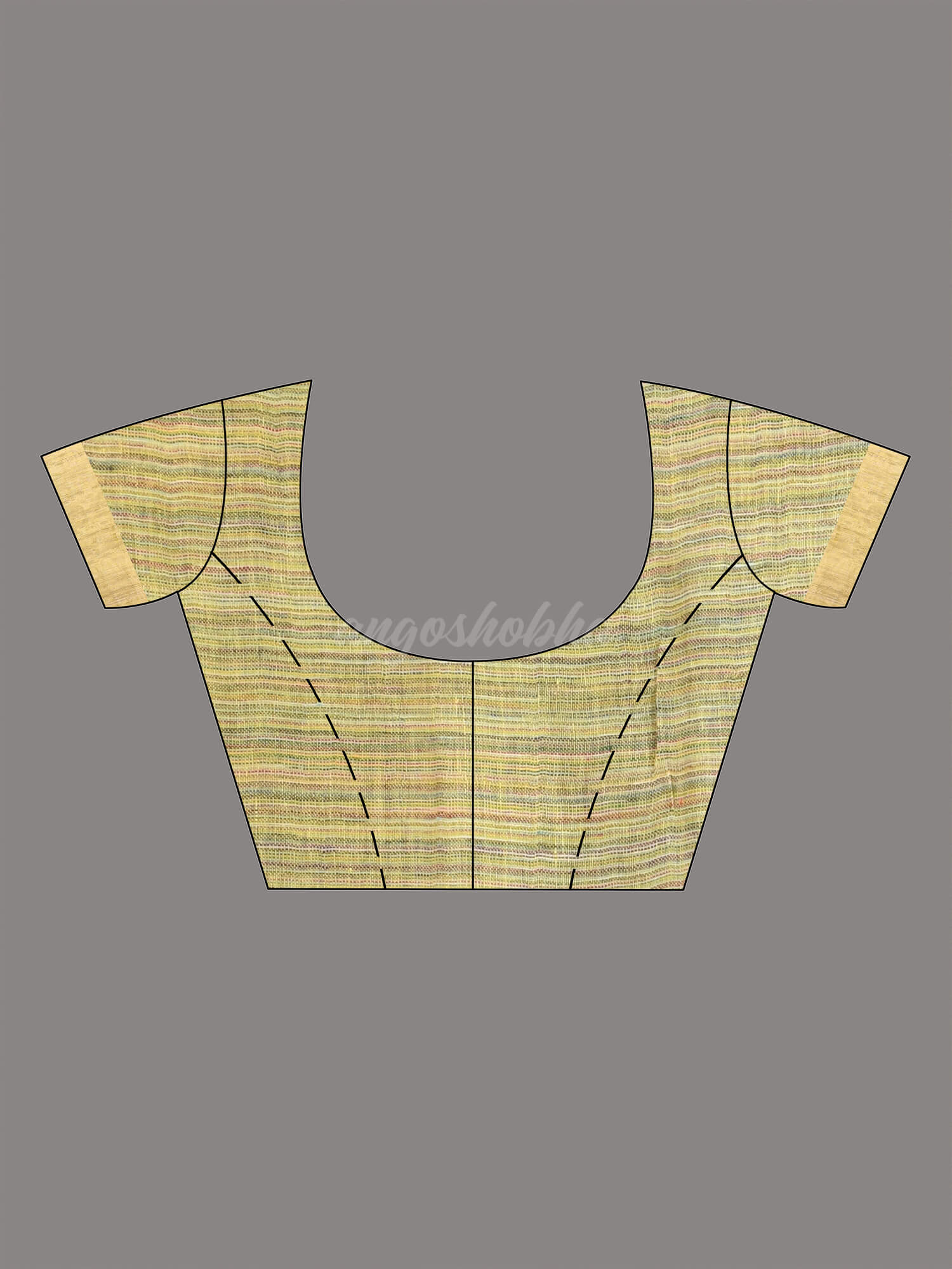 Yellow Linen Handloom Saree blouse
