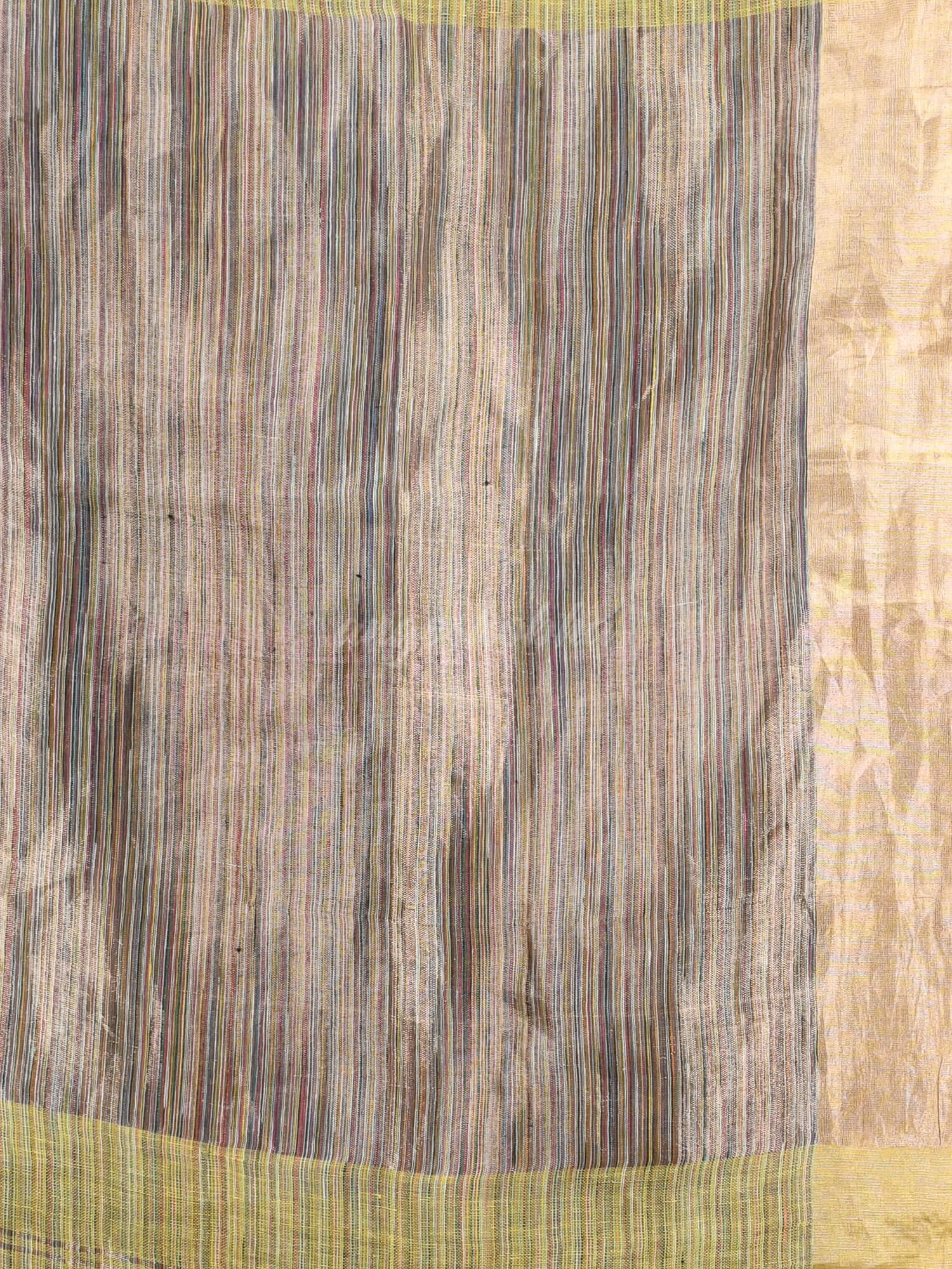 Yellow Linen Handloom Saree