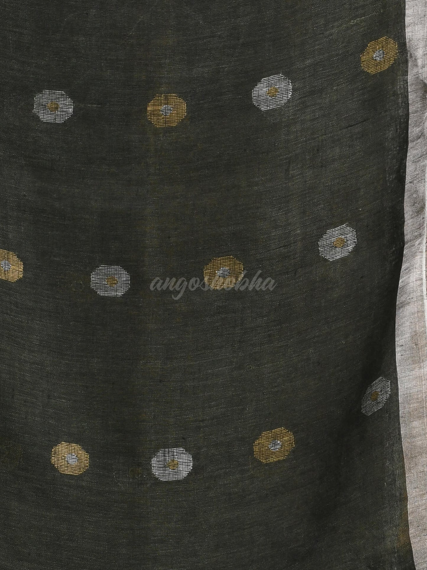 Pasta Green Linen Handloom Saree