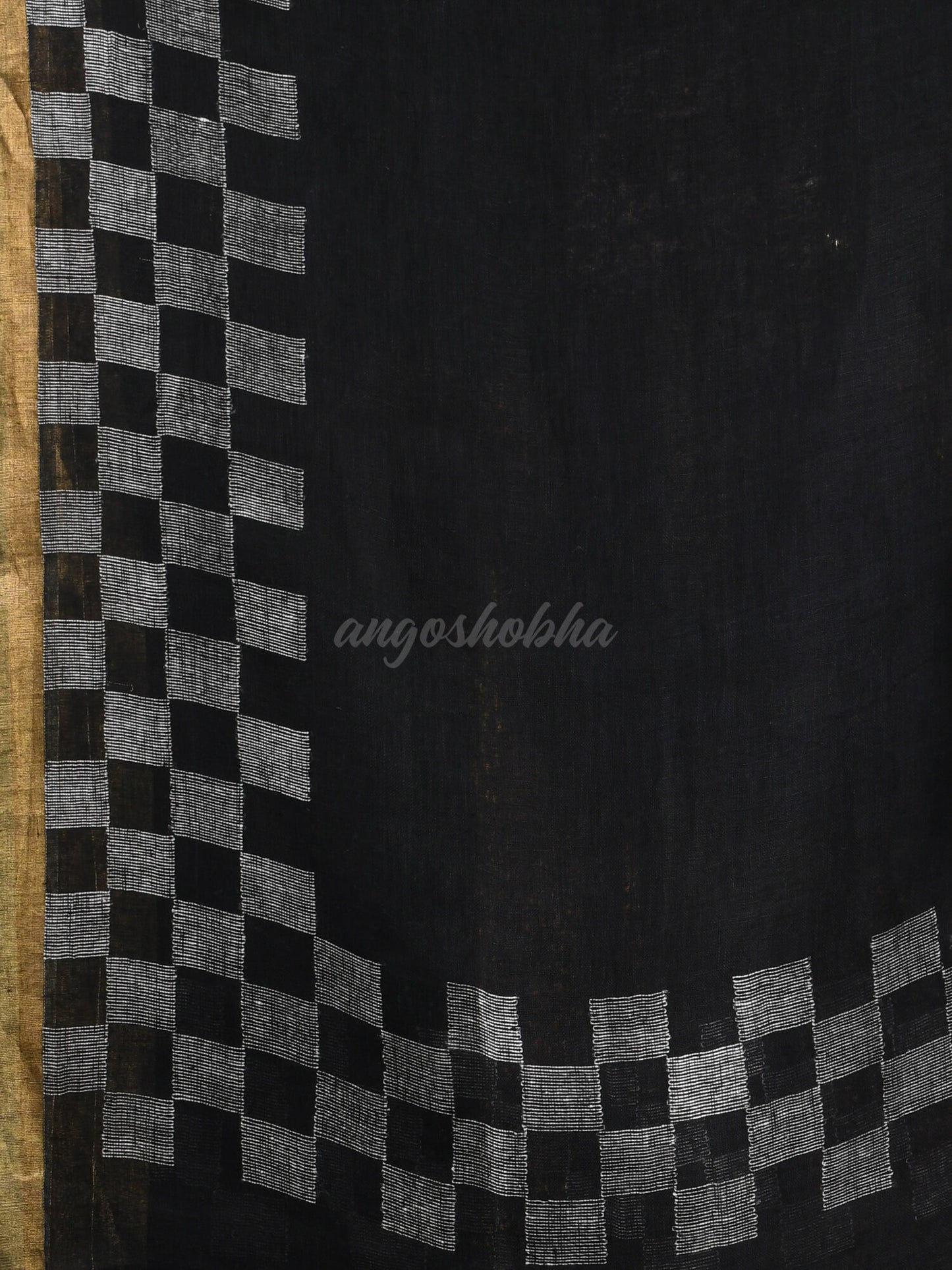 Black Linen Handloom Saree