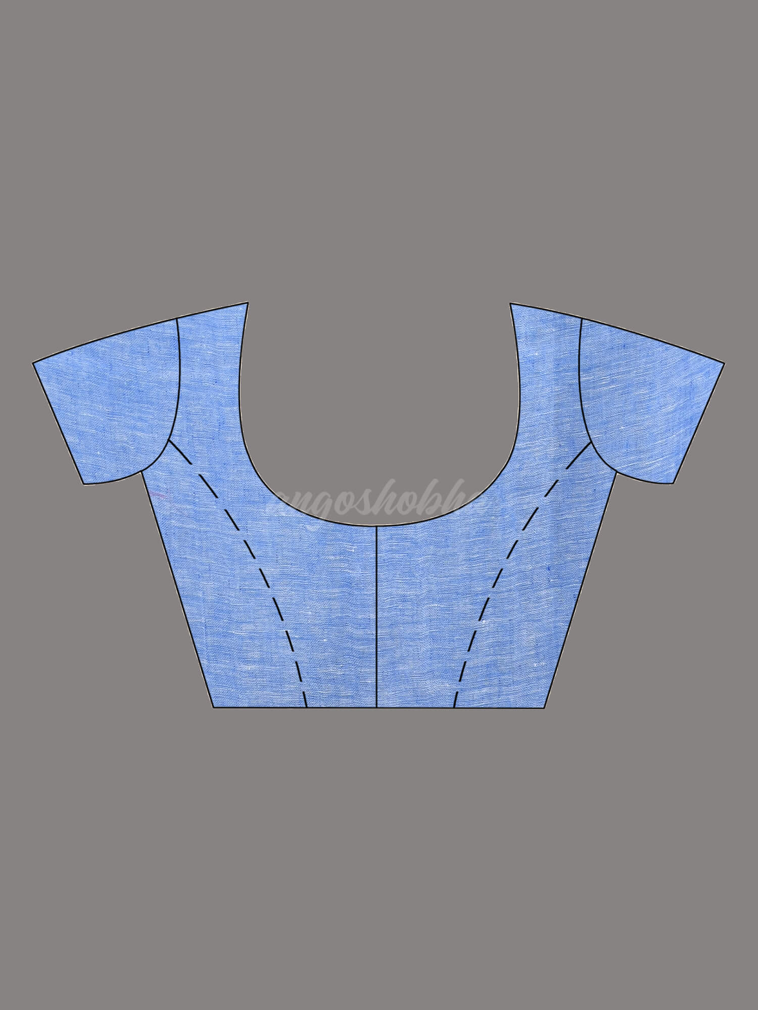 Sky Blue Linen Handloom Saree