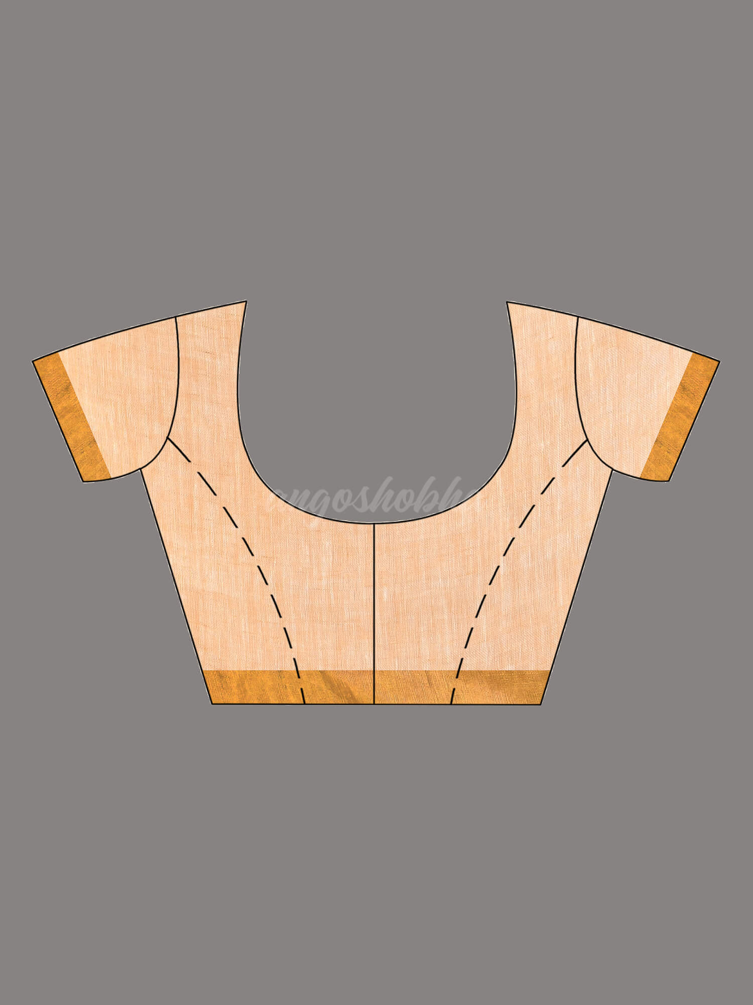 Light Orange Linen Handloom Saree