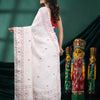 White Linen Handloom Saree