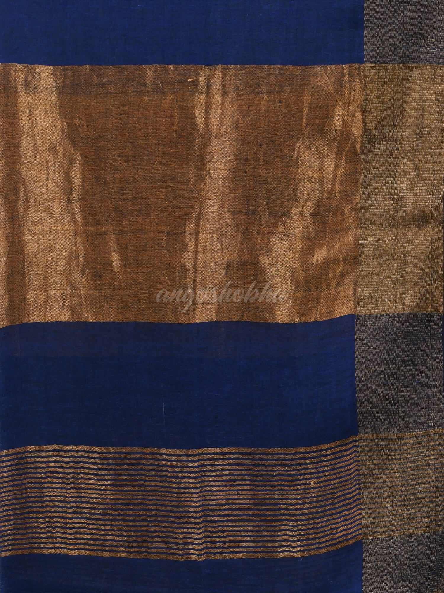 Blue Linen Handloom Saree