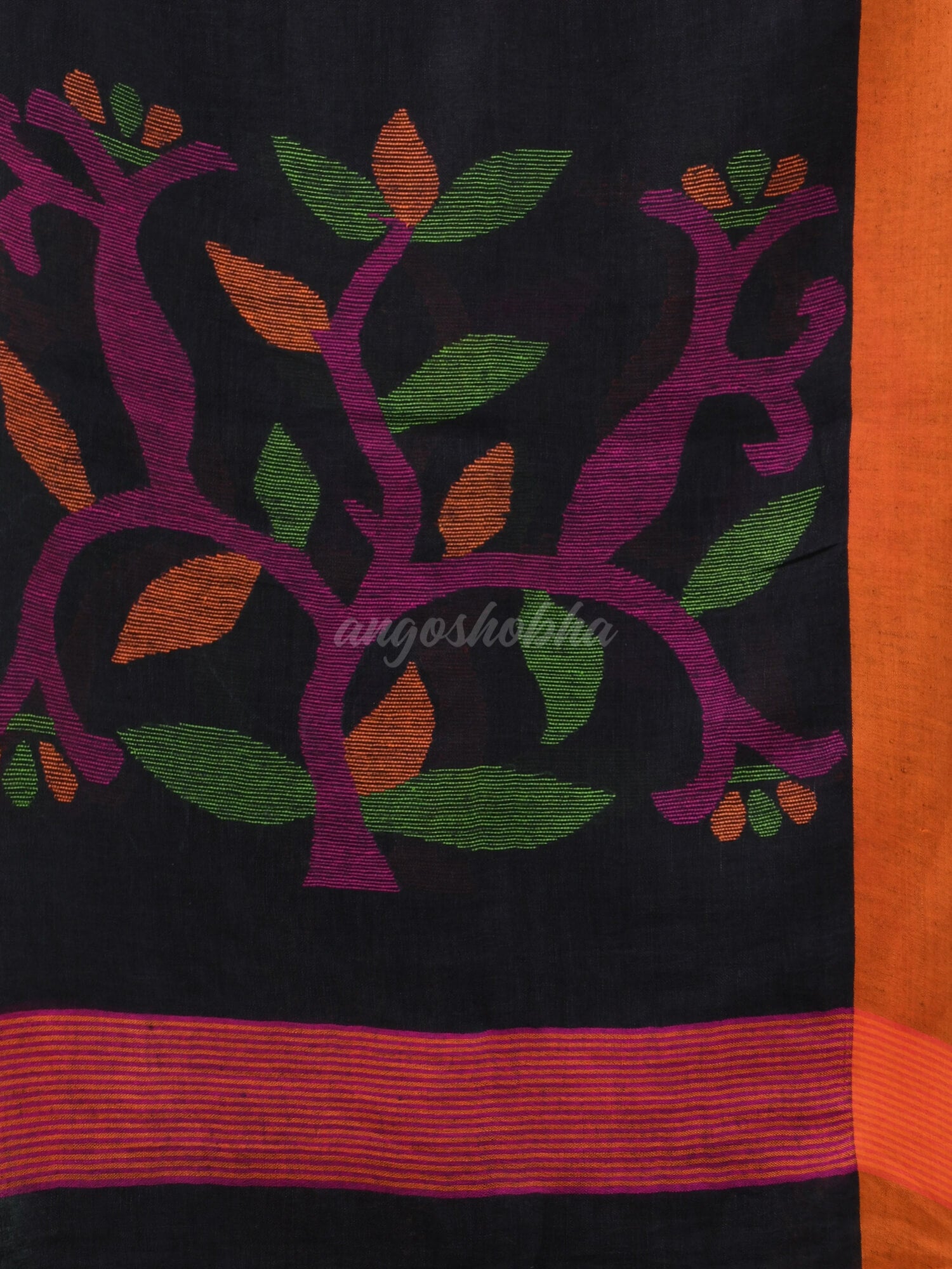 Black Linen Handloom Saree