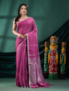 Magenta Linen Handloom Saree