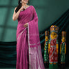 Magenta Linen Handloom Saree