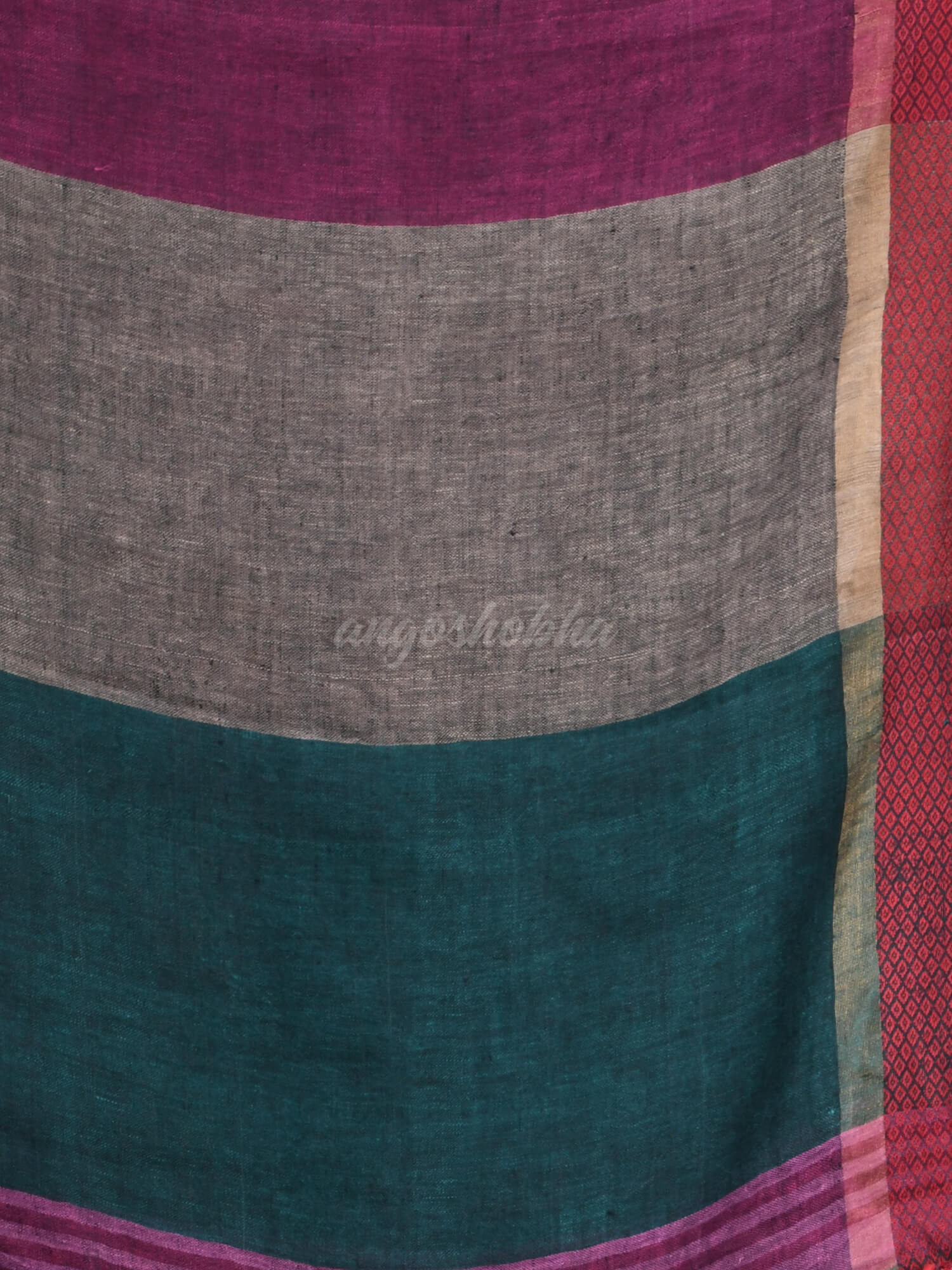Purple Linen Handloom Saree